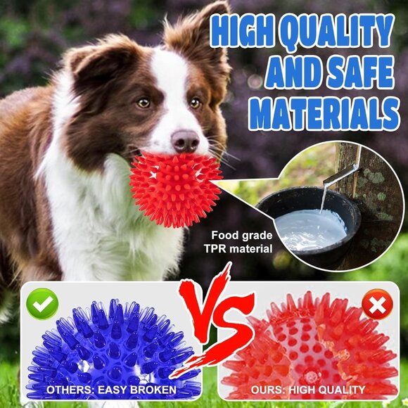 Light Up Squeaky Dog Balls: Led Dog Balls for Aggressive Chewers Large Chew Toys - Picture 4 of 7